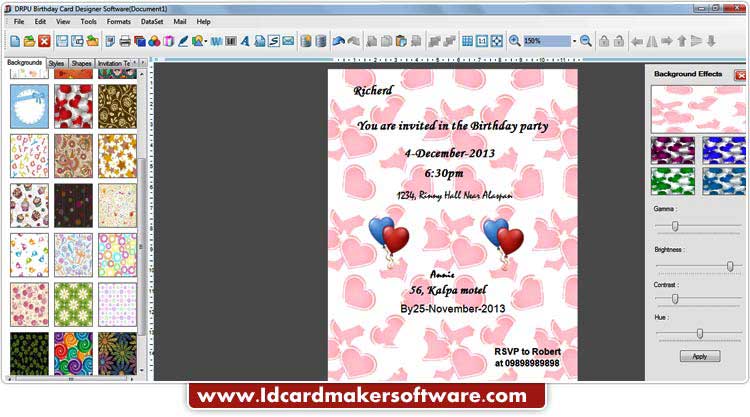 Birthday Card Maker Program screenshot