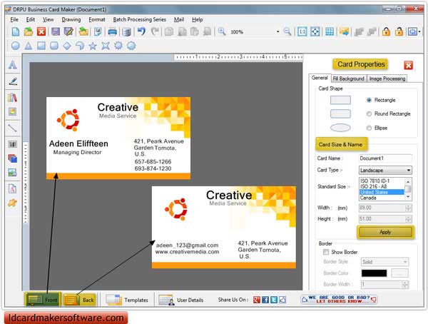 Windows 10 Business Card Maker Software full