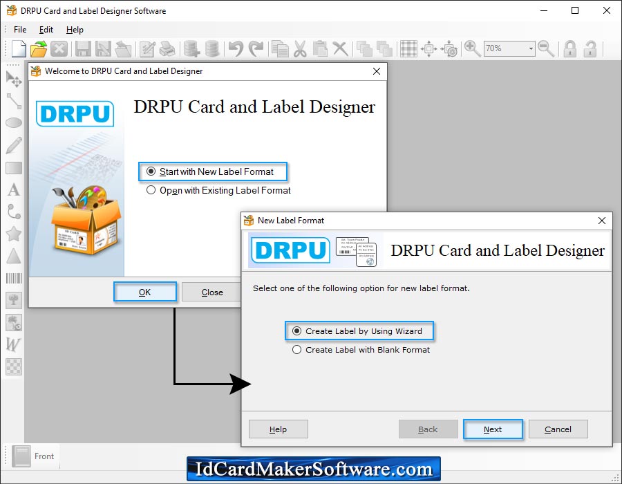 Start with New Label Format