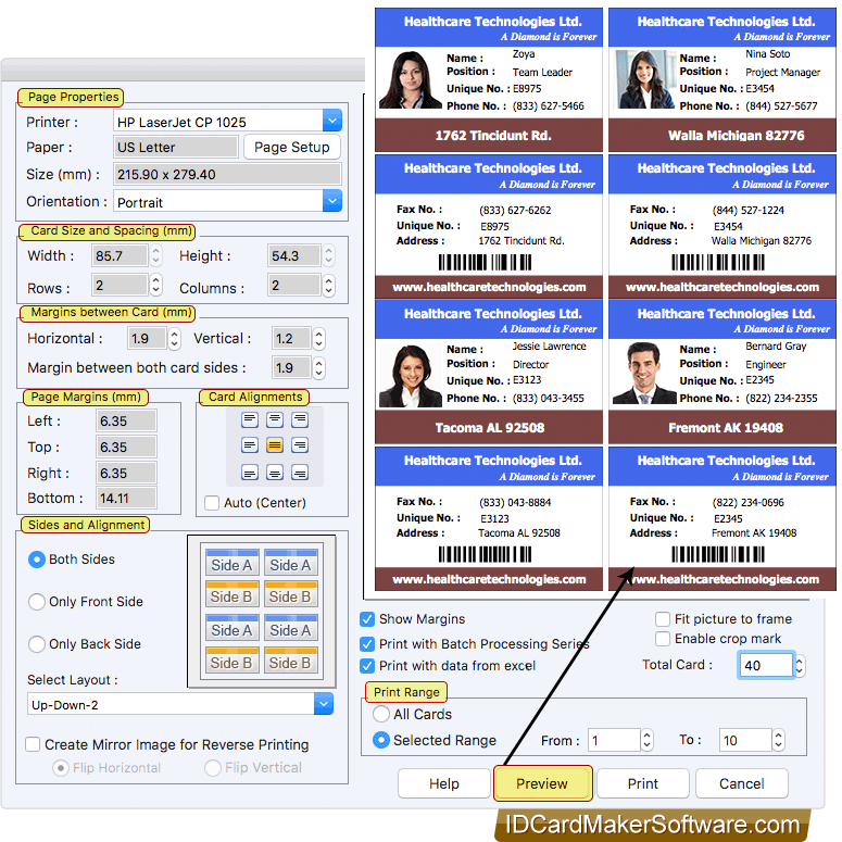 Screenshots of ID Card Designer for Mac to know ID Card designing process on Mac