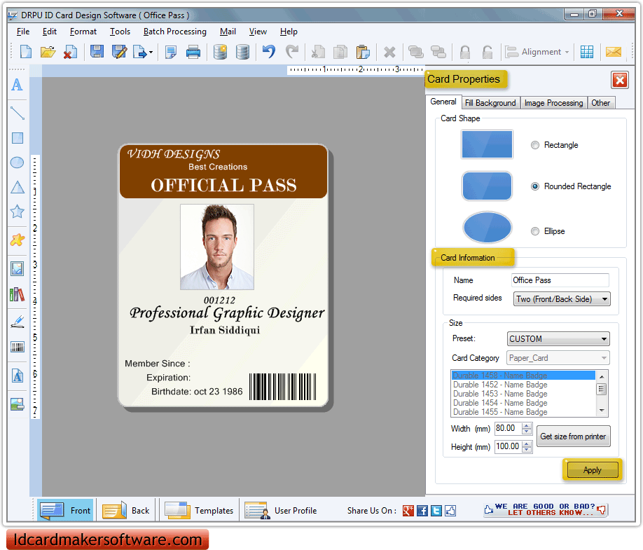 Designed ID card