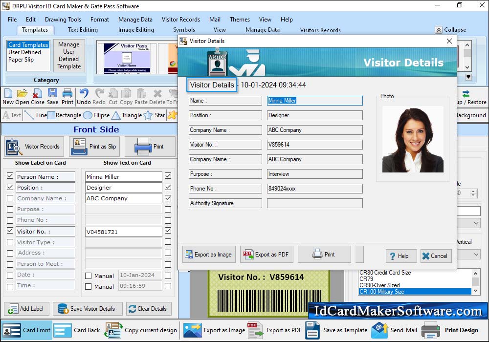 Gate Pass ID Cards Maker Software